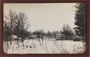Eerste Wereldoorlog: Oekraïne in de jaren 1914-1916 tijdens de invasie van het Duitse leger. Landschap met sneeuw