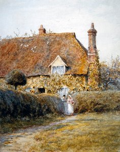 Bij een Cottagepoort door Helen Allingham