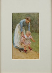 Henry met verpleegster, 1884 door Helen Allingham
