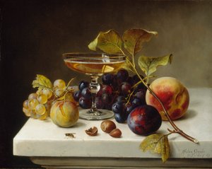 Stilleven met fruit en champagne, 1869