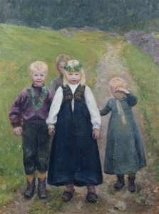 Kleine kinderhuwelijksprocessie