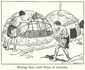 Hutten maken met dierenhuiden