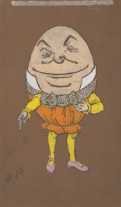 Humpty Dumpty (kostuumontwerp voor Alice-in-Wonderland, 1915) door Henderson, William Penhallow