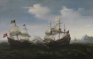 Zeegevecht tegen een rotsachtige kust, 1627