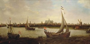 Uitzicht op Haarlem vanuit het noorden door Hendrick Cornelisz. Vroom