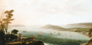 Een uitzicht op de haven van Falmouth