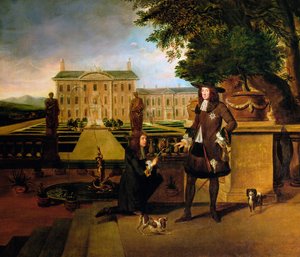 John Rose, de tuinman van de koning, presenteert Karel II een ananas, 17e eeuw
