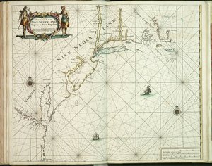 Kaart van Nieuw-Holland, Virginia en Nieuw-Engeland