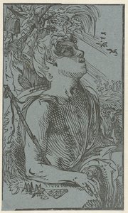 Johannes de Doper in de wildernis door Hendrick Goltzius (attributed to)