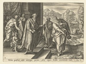Elia spreekt ten tweeden male met koning Achab door Hendrick Goltzius (rejected attribution)