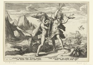 Daphne verandert in een laurierboom door Hendrick Goltzius (workshop of)
