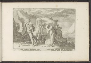 Deucalion en Pyrrha scheppen een nieuw mensenras door Hendrick Goltzius (workshop of)