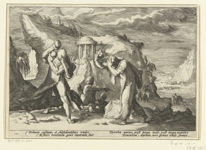 Deucalion en Pyrrha scheppen een nieuw mensenras door Hendrick Goltzius (workshop of)