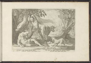 Mercurius doodt Argus door Hendrick Goltzius (workshop of)
