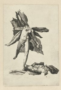 Pyramus en Thisbe door Hendrick Goltzius (workshop of)