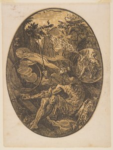 Demogorgon in de Grot der Eeuwigheid, uit De Goden door Hendrick Goltzius