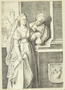 Het ongelijke paar door Hendrick Goltzius