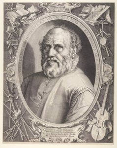 Dirck Volkertsz. Coornhert (met lijst) door Hendrick Goltzius
