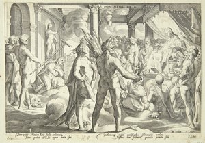 Faeton vraagt om de zonnewagen door Hendrick Goltzius