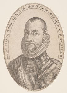 Frederik II, koning van Denemarken en Noorwegen door Hendrick Goltzius