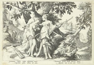 Jupiter vermomd als Diana verleidt Kallisto