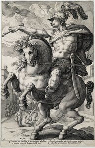 Marcus Curtius door Hendrick Goltzius