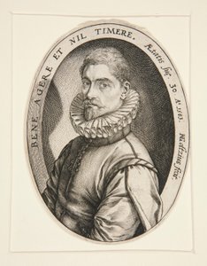 Portret van Hieronymous Scholiers door Hendrick Goltzius