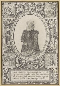 Portret van Charlotte van Bourbon door Hendrick Goltzius