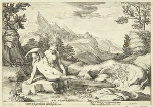 Salmakis en Hermafroditos door Hendrick Goltzius
