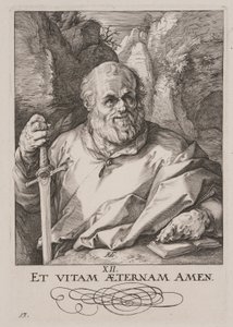 Matthias, van Christus, de Apostelen en Paulus met het Credo door Hendrick Goltzius