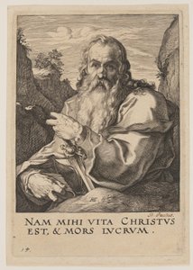 Paulus, van Christus, de apostelen en Paulus met de geloofsbelijdenis door Hendrick Goltzius