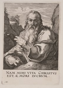 Paulus, van Christus, de apostelen en Paulus met de geloofsbelijdenis door Hendrick Goltzius