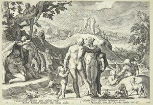 De zondvloed door Hendrick Goltzius