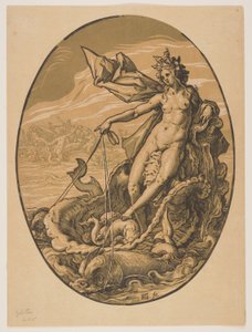 Tethys, van De godheden door Hendrick Goltzius