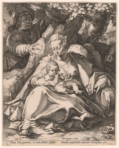 De Heilige Familie onder een Kersenboom