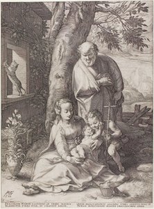 De Heilige Familie met de Jonge Johannes de Doper, plaat zes uit De Geboorte en Vroege Leven van Christus