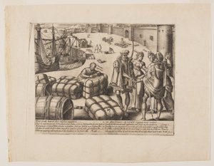 De onwetende notaris, uit Litis Abusus (De misbruiken van de wet) door Hendrick Goltzius