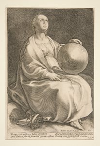 De Negen Muzen: Urania, #9 in een serie van 9 door Hendrick Goltzius