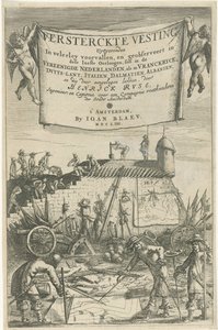 Titelpagina voor Henrich Ruse, Versterckte Vesting, 1654 door Hendrick baron van Ruse