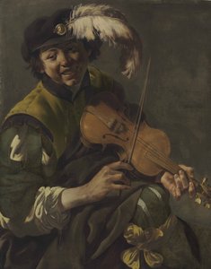 Een jongere die viool speelt