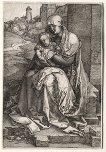 De Maagd en het Kind Zittend bij de Muur door Hendrick ter Brugghen