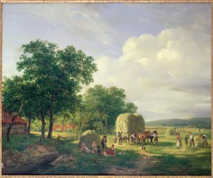 Een Boslandschap met Hooimakers