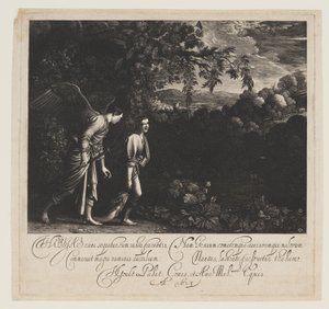 Tobias en de engel door Hendrick von Goudt