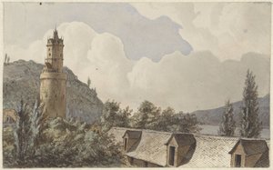 Gezicht over Andernach en de Rijn door Hendrik Abraham Klinkhamer