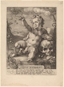 Allegorie van de vergankelijkheid ("Homo Bulla") door Hendrik Goltzius