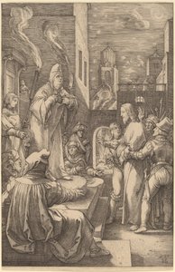 Christus voor Caiphas door Hendrik Goltzius