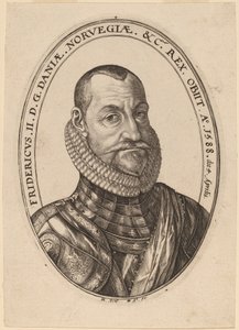 Frederik II, Koning van Denemarken en Noorwegen door Hendrik Goltzius