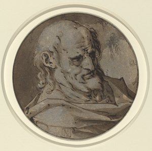 Hoofd van een Apostel door Hendrik Goltzius