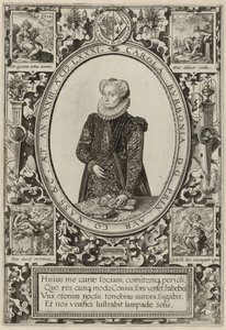 Portret van Charlotte de Bourbon, 1581 door Hendrik Goltzius