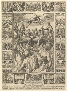 Punitio Tirannorum, uit Allegorieën van het Christelijk Geloof, uit Christelijke en Profane Allegor... door Hendrik Goltzius